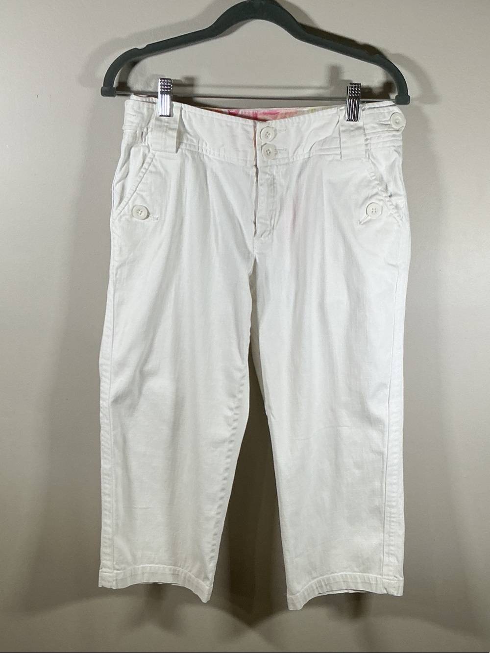 Liz Claiborne Audra White Capri Pants Petite 8